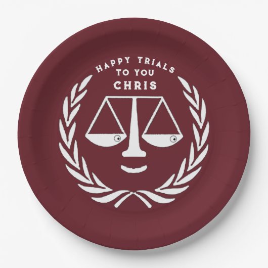 Borden van het advocatenrechtenbureau voor schoolo papieren bordje (Voorkant)