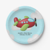 Borden van het Baby shower van het vliegtuig Papieren Bordje (Voorkant)