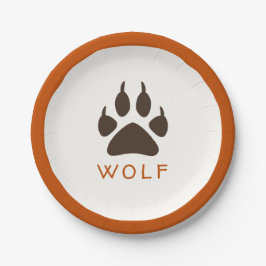 Borden van het bosthema Birthday Party - Wolf Papieren Bordje