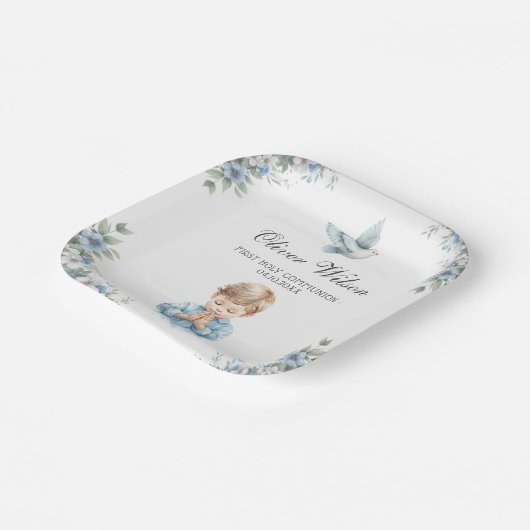 Borden van het eerste communiqué papieren bordje (Gebogen)