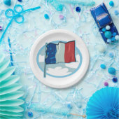 Borden van het Franse rode witboek Papieren Bordje (Feest)