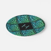 Borden van het groenboek van Monogram Celtic Knot  Papieren Bordje (Gekanteld)
