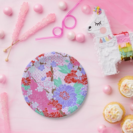 Borden van het Japanse Sakura Pattern Patroon Papieren Bordje (Feest)