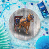 BORDEN VAN HET LAND HORSE- EN VERVOERPAPIEREN PAPIEREN BORDJE (Feest)