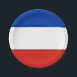 Borden van het papiermerk Schleswig-Holstein Papieren Bordje<br><div class="desc">Papier bord met vlag van Sleeswijk-Holstein; ontwerp met horizontale kleur van rood,  wit en blauw</div>