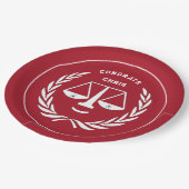 Borden van het rode Afstuderen van de rechtenschoo Papieren Bordje (Gekanteld)