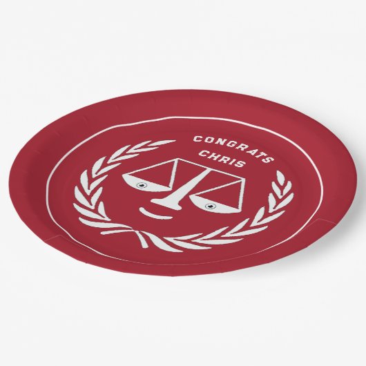 Borden van het rode Afstuderen van de rechtenschoo Papieren Bordje (Gekanteld)