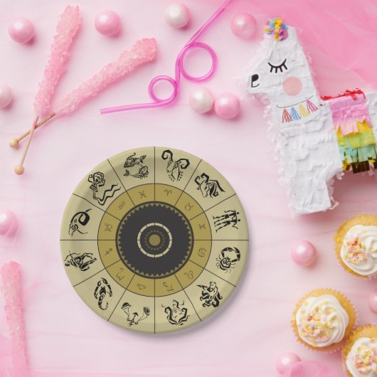Borden van Horoscope-wielpapier Papieren Bordje (Feest)
