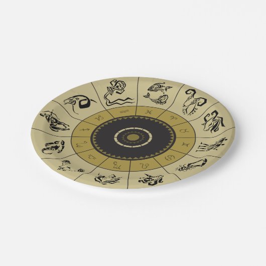 Borden van Horoscope-wielpapier Papieren Bordje (Gekanteld)