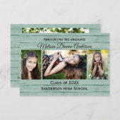 Borden van hout Achtergrond-3x5 Afstuderen Aankond Aankondiging (Voorkant / Achterkant)