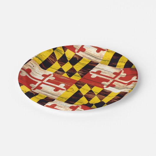 Borden van hout van de vlag van Maryland Papieren Bordje (Gekanteld)