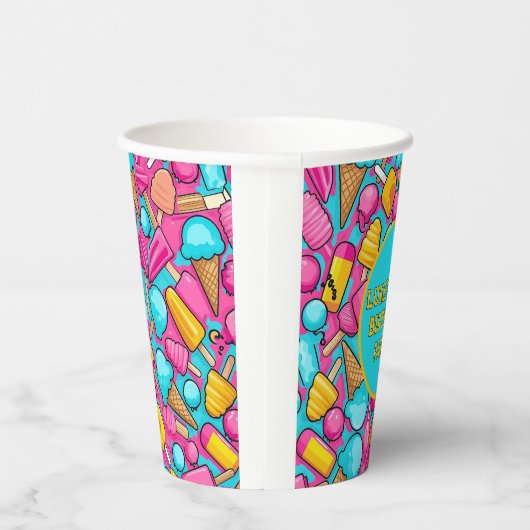 "BORDEN VAN IJSJES- EN IJSJES-PAPIER" PAPIEREN BEKERS (Rechts)