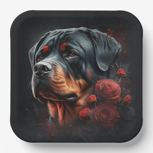 Borden van karton hond Rottweiler Papieren Bordje (Voorkant)