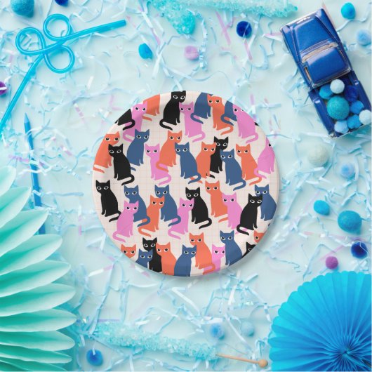 Borden van kattenpapier papieren bordje (Feest)
