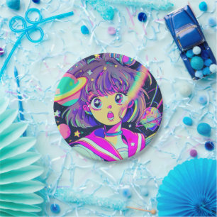Borden van Kawaii Anime Girl Paper Papieren Bordje