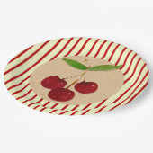 Borden van kersen en stripes papieren bordje (Gekanteld)