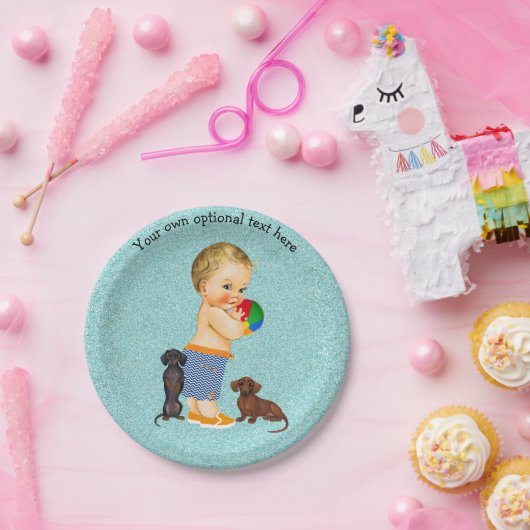 Borden van Kinder Dachshund Pool Party Papieren Bordje (Feest)