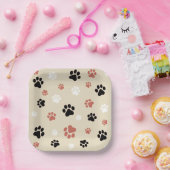 Borden van klein vierkant papier, bedrukt papieren bordje (Feest)