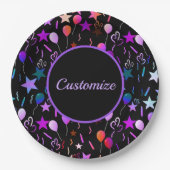 Borden van kleurrijke ballonnen en harten papieren bordje (Voorkant)