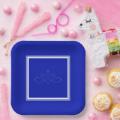 Borden van kobaltblauw trouwpapier papieren bordje (Feest)