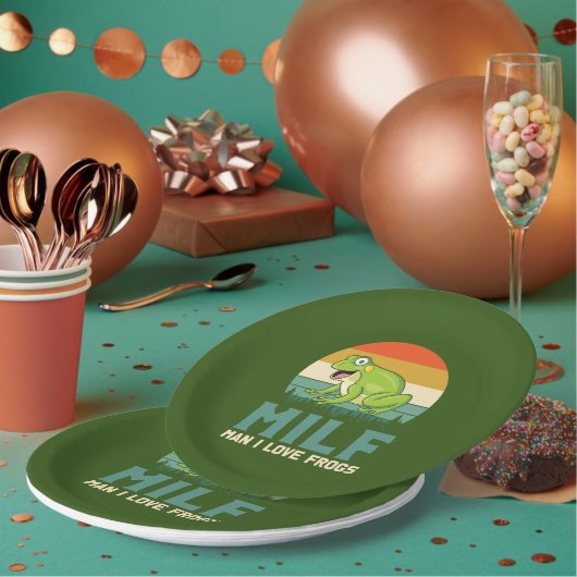 Borden van liefdeskikkerpapier papieren bordje (Multi)