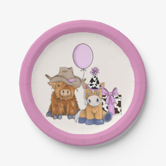 Borden van Little Girl Rodeo Thema Birthday Party Papieren Bordje