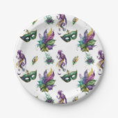 Borden van Mardi Gras Geïnspireerd papier Papieren Bordje (Voorkant)