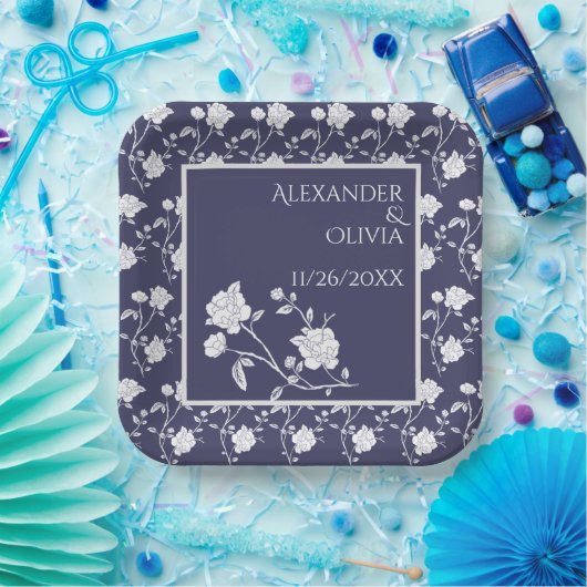 Borden van marineschower Roos Papieren Bordje (Feest)