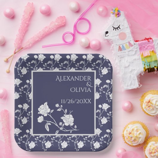 Borden van marineschower Roos Papieren Bordje (Feest)