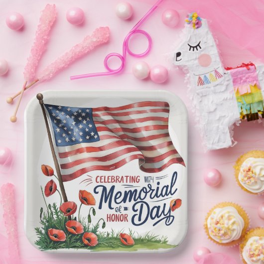 Borden van Memorial Day Party vieren Papieren Bordje (Feest)