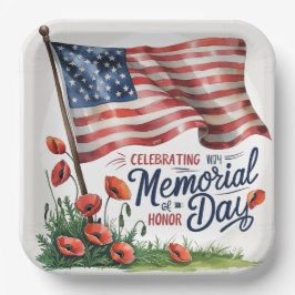 Borden van Memorial Day Party vieren Papieren Bordje