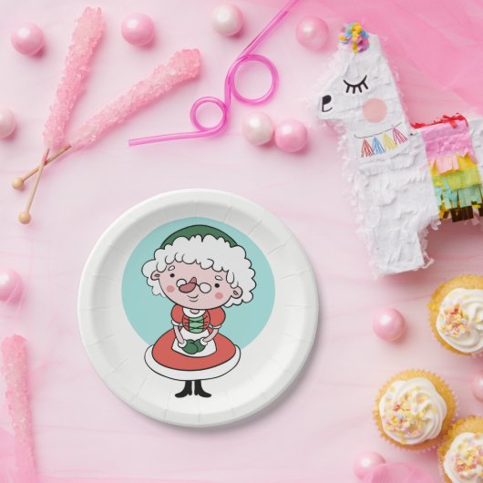 Borden van mevrouw Claus papier Papieren Bordje (Feest)