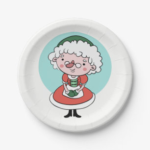 Borden van mevrouw Claus papier Papieren Bordje