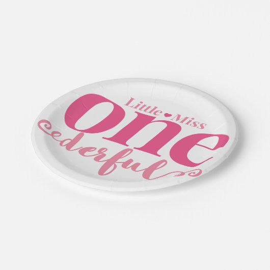 Borden van Miss Onederful Party Papieren Bordje (Gekanteld)