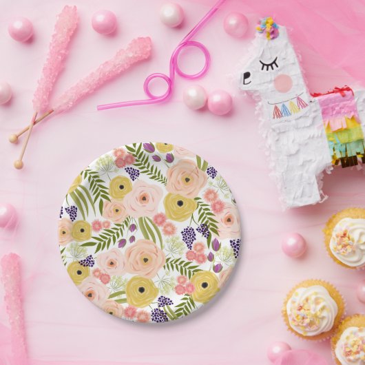 Borden van natuurbloempapier papieren bordje (Feest)