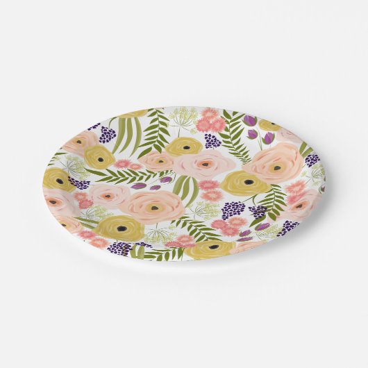 Borden van natuurbloempapier papieren bordje (Gekanteld)