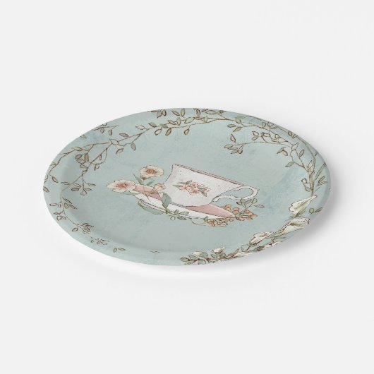 Borden van natuurbloemthee papieren bordje (Gekanteld)