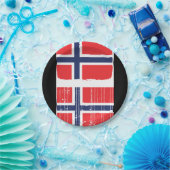 Borden van Noorse vlag Papieren Bordje (Feest)
