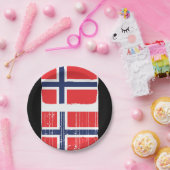 Borden van Noorse vlag Papieren Bordje (Feest)