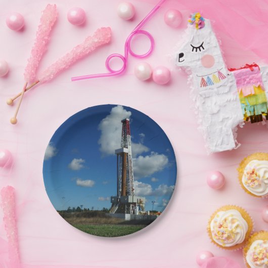 Borden van olieboorplatforms papieren bordje (Feest)