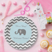 Borden van olifant baby shower in ijzerdruk papieren bordje (Feest)