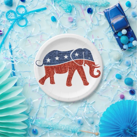 borden van olifantenpapier uit de glitterrepubliek papieren bordje (Feest)