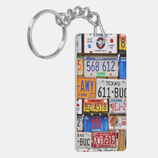 Borden van oude licenties sleutelhanger (Voorkant Links)