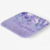 Borden van paardebloemen en glitterpapier papieren bordje (Gebogen)