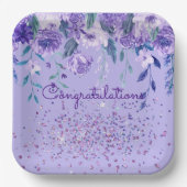 Borden van paardebloemen en glitterpapier papieren bordje (Voorkant)