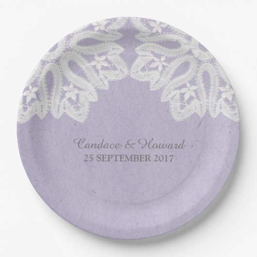 Borden van Paars elastisch papier Papieren Bordje (Voorkant)