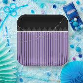 borden van Paars- en zwarte strepen Papieren Bordje (Feest)