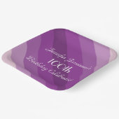 Borden van Paars gestript papier, 100e verjaardag Papieren Bordje (Gebogen)