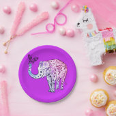 Borden van Paars olifantenpapier Papieren Bordje (Feest)