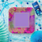 borden van Paars, paars en goudmarmer Papieren Bordje (Feest)